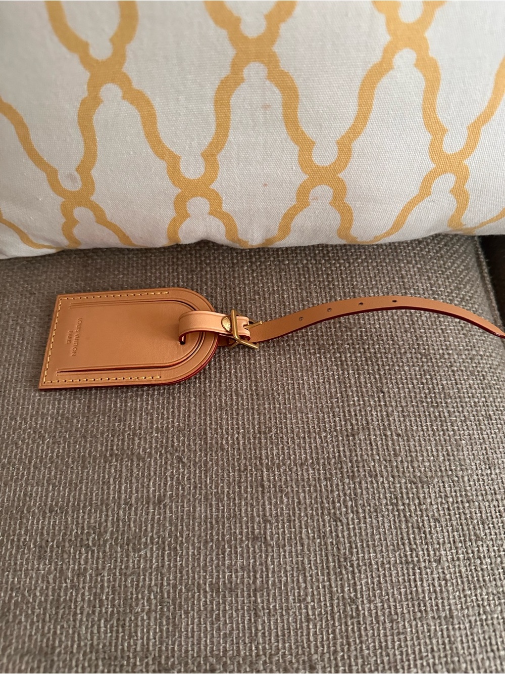 Louis Vuitton Tan Leather Strap Tag with Gold Hardware - Picture 6 of 6